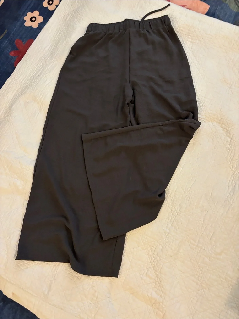 Wide-Leg Drawstring Pants - dark gray - Picture 4 of 7